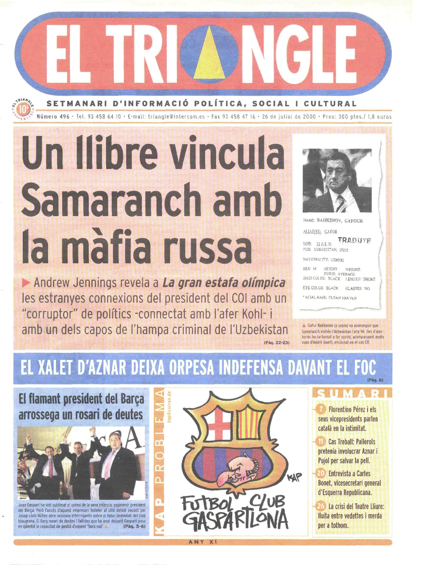 Un llibre vincula Samaranch amb la màfia russa