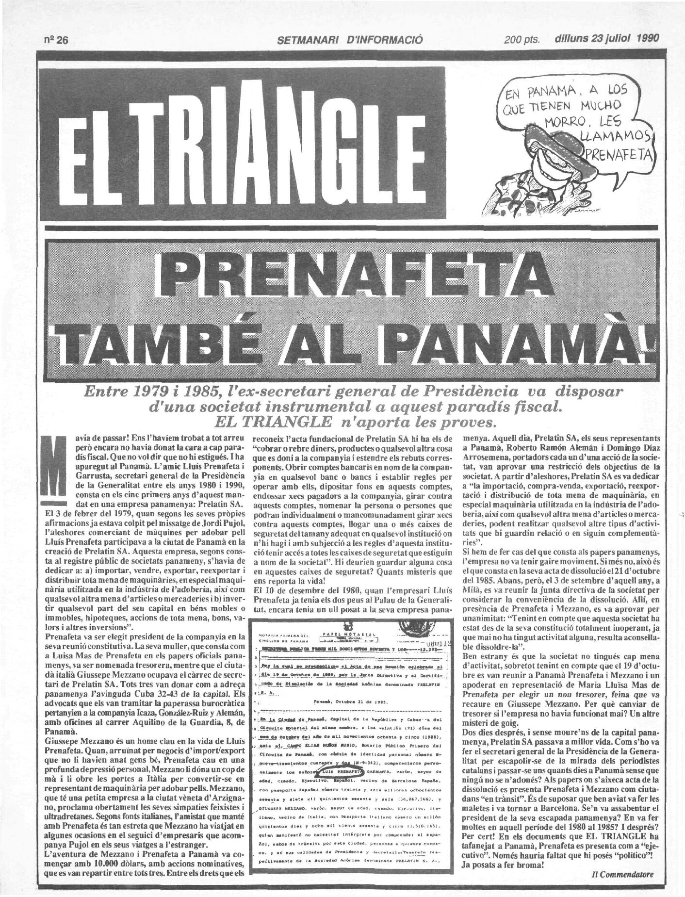 Prenafeta també al Panamà!
