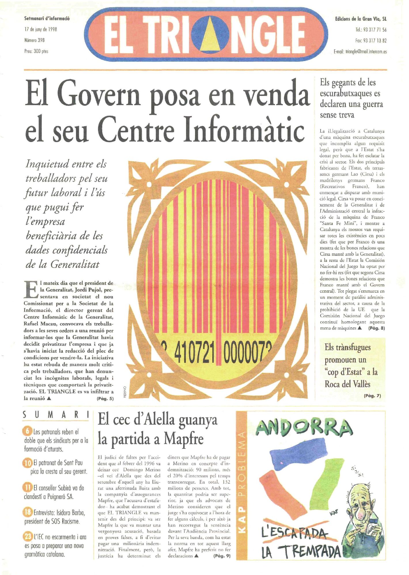 El Govern posa en venda el seu Centre Informàtic