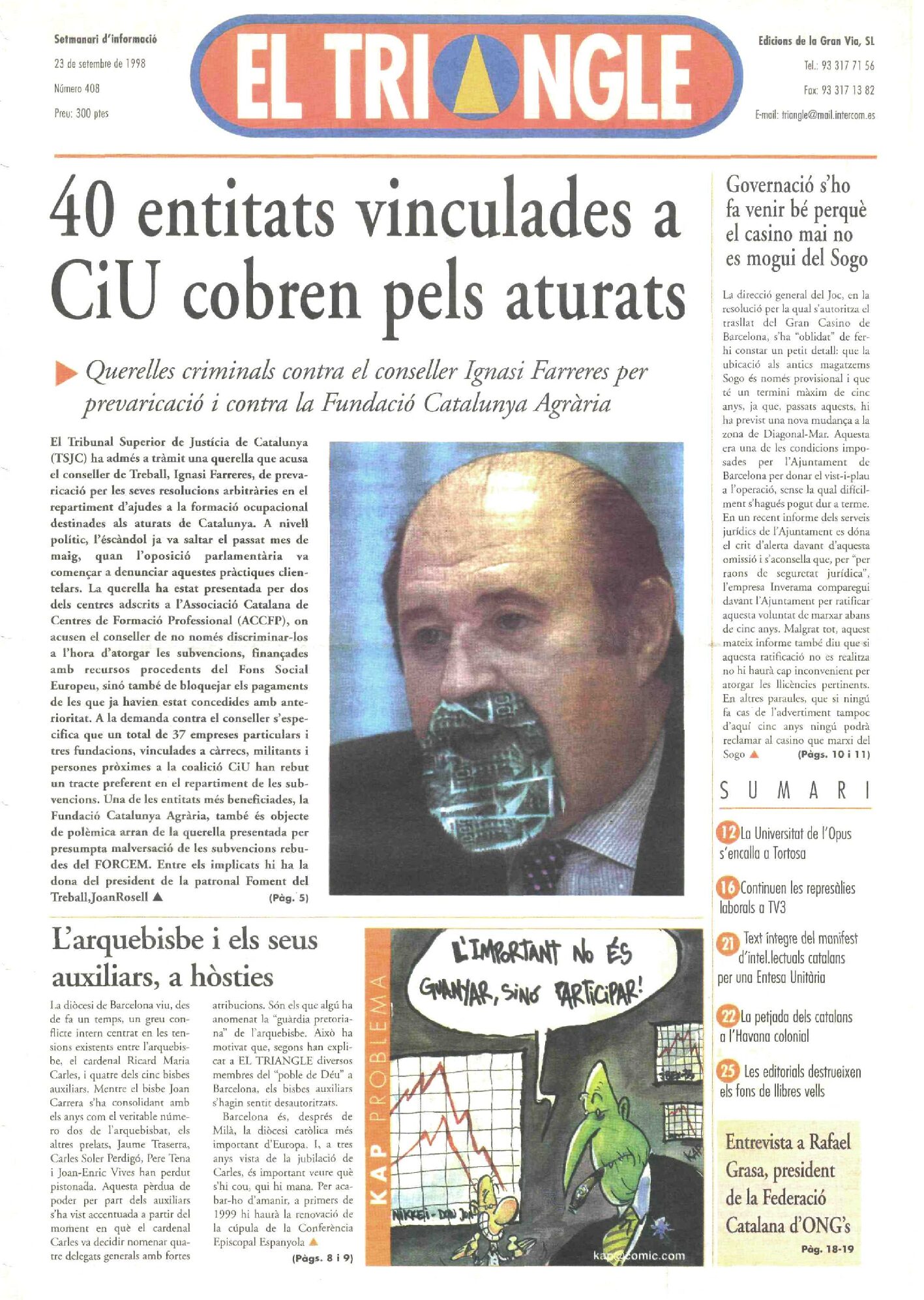 40 entitats vinculades a CiU cobren pels aturats