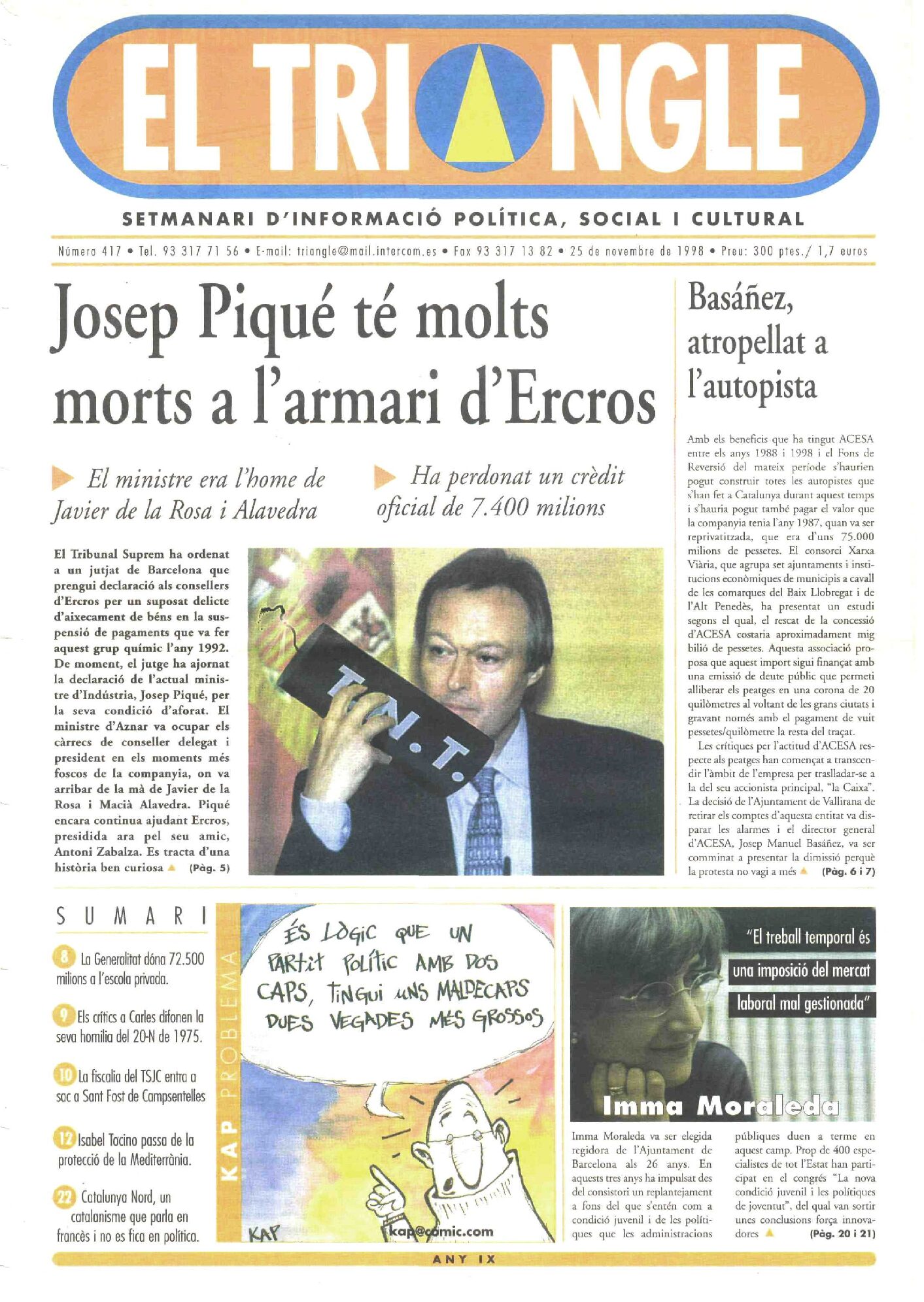 Josep Piqué té molts morts a l'armari d'Ercros