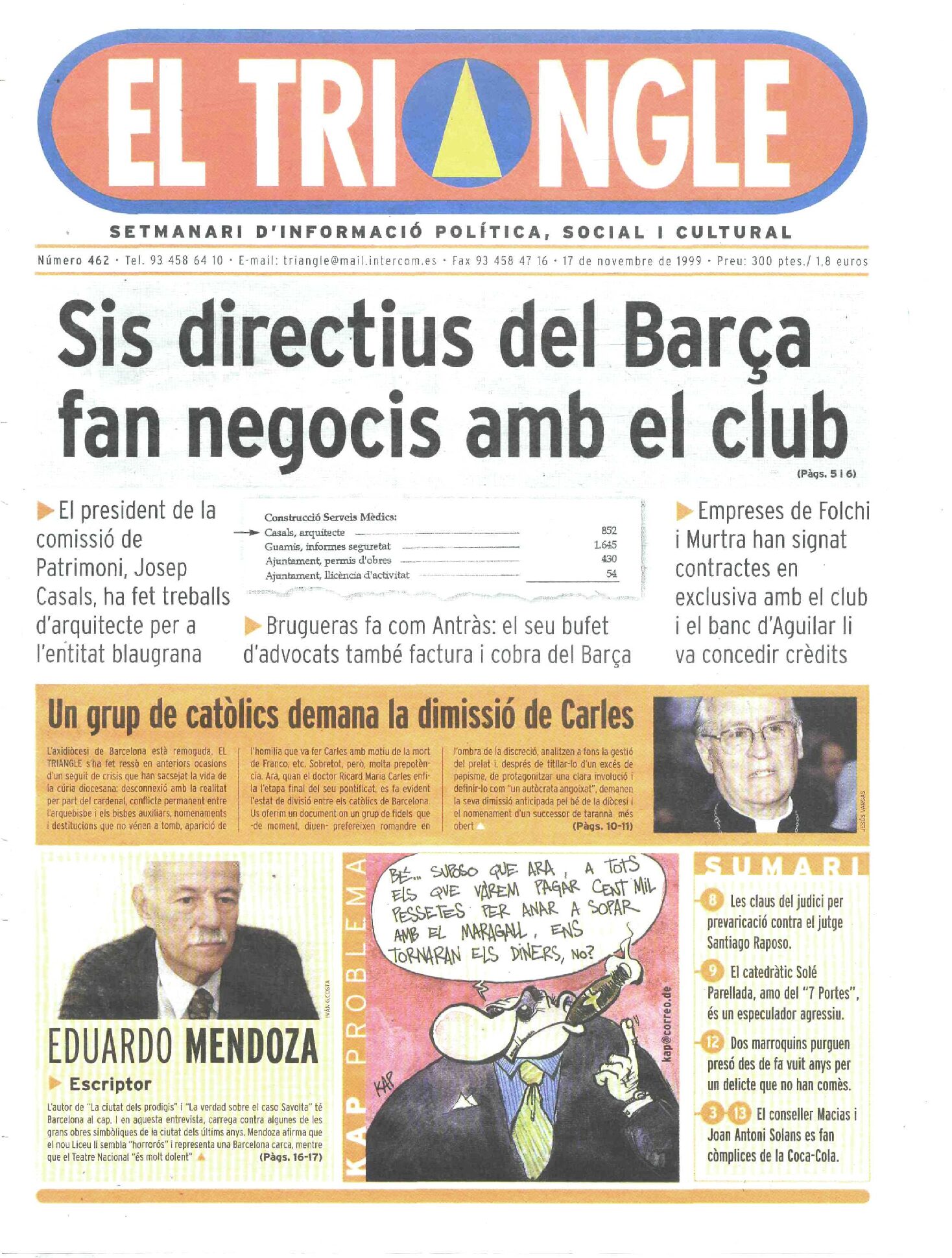 Sis directius del Barça fan negocis amb el club