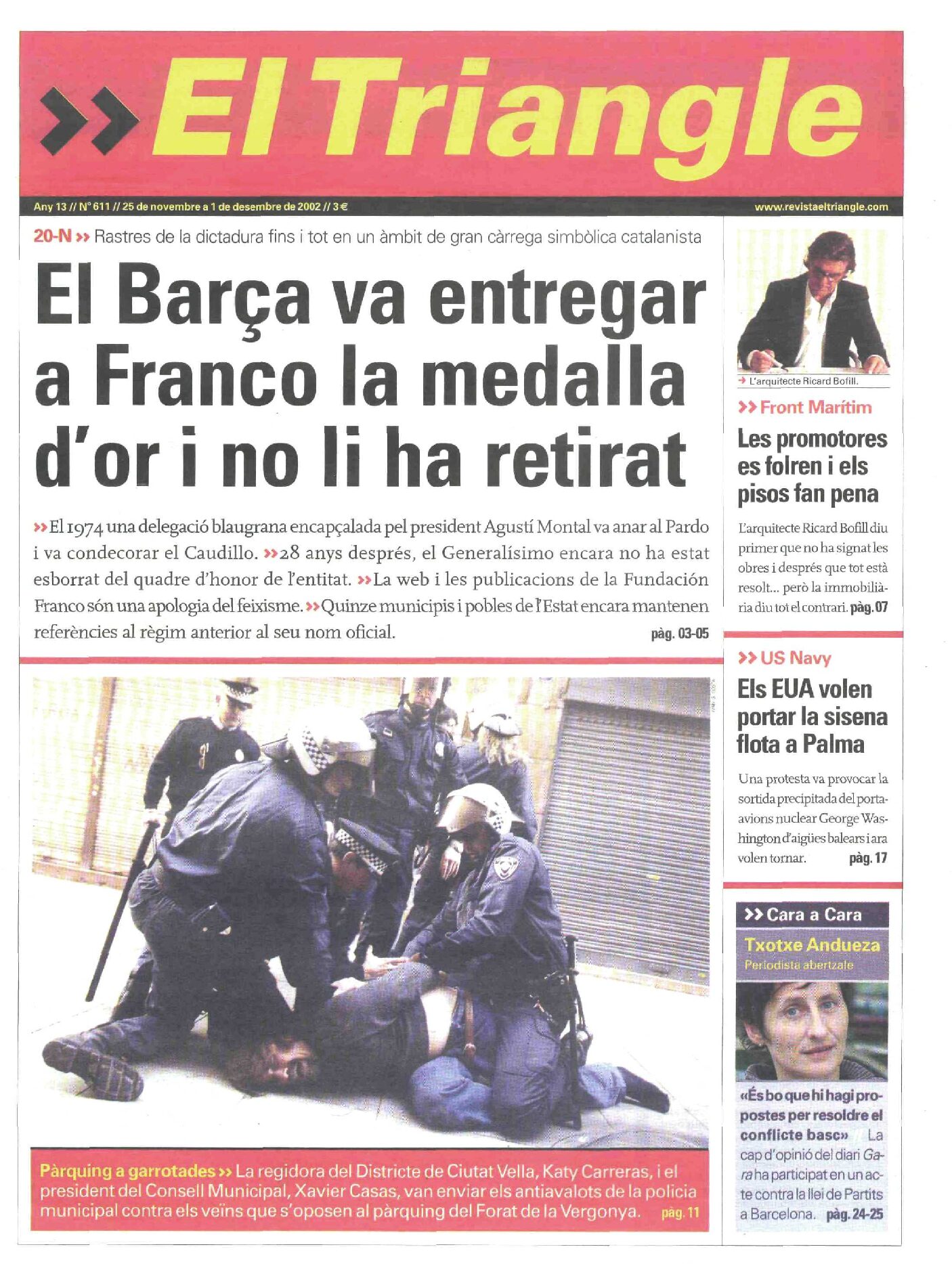 El Barça va entregar a Franco la medalla d'or i no li ha tret