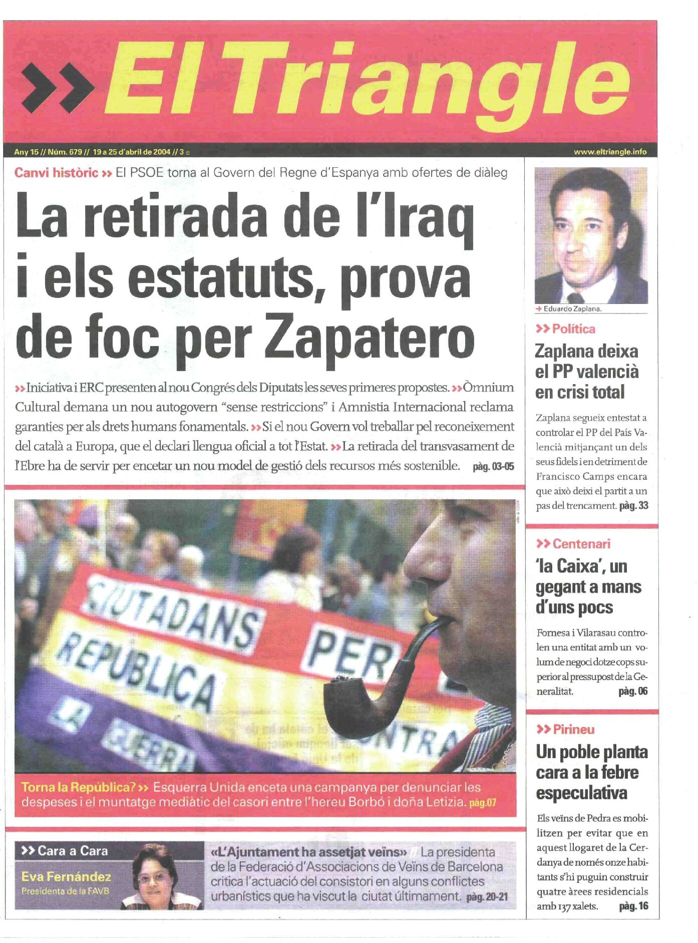 La retirada de l'Iraq i els estatuts, prova de poc per Zapatero