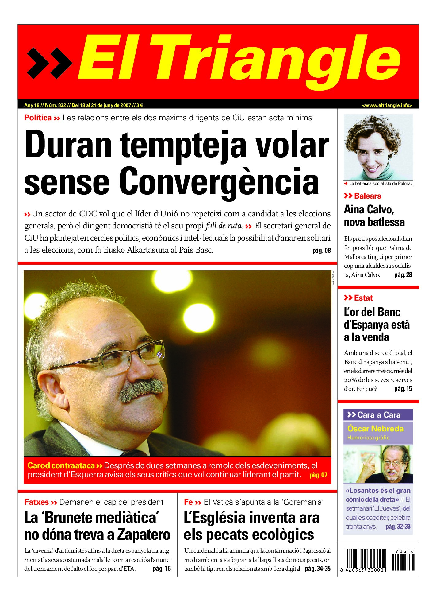Duran tempteja volar sense Convergència