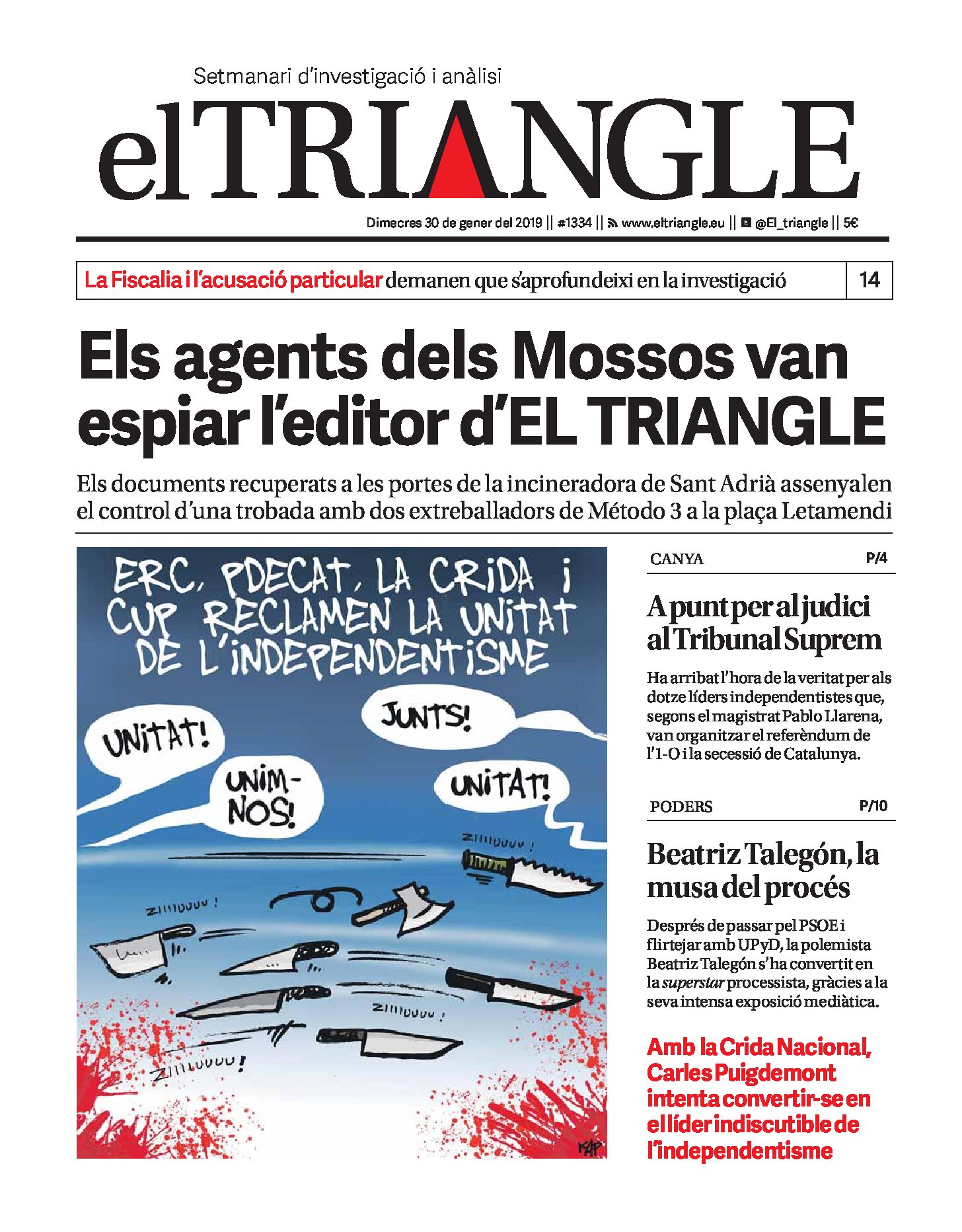 Els agents dels Mossos van espiar l'editor d'EL TRIANGLE