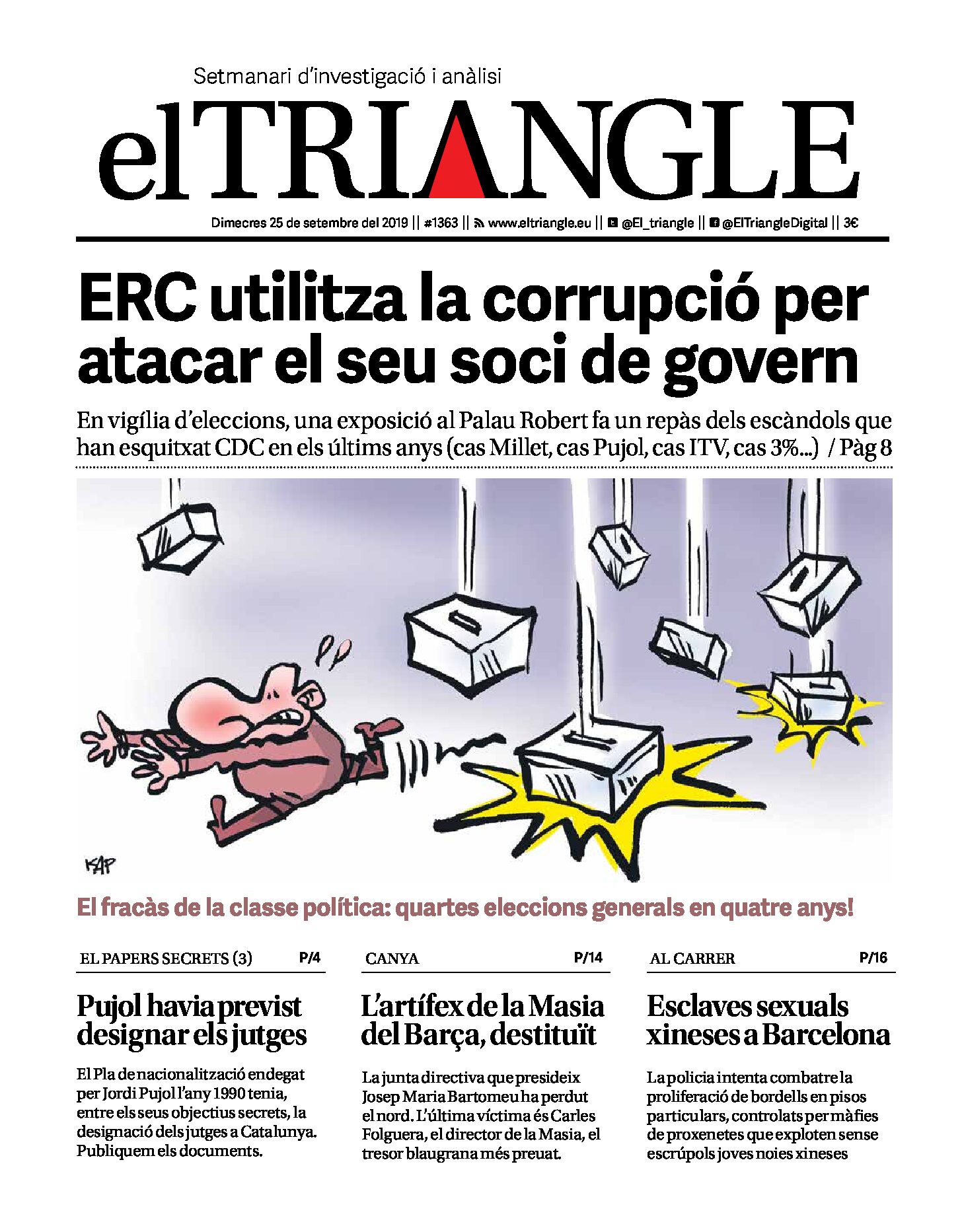 ERC utilitza la corrupció per atacar el seu soci de govern
