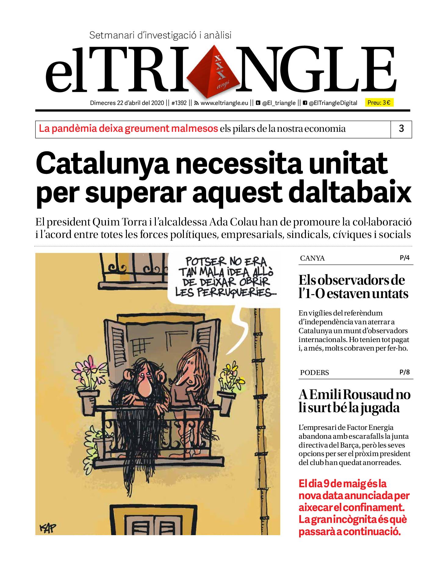 Catalunya necessita unitat per superar aquest daltabaix