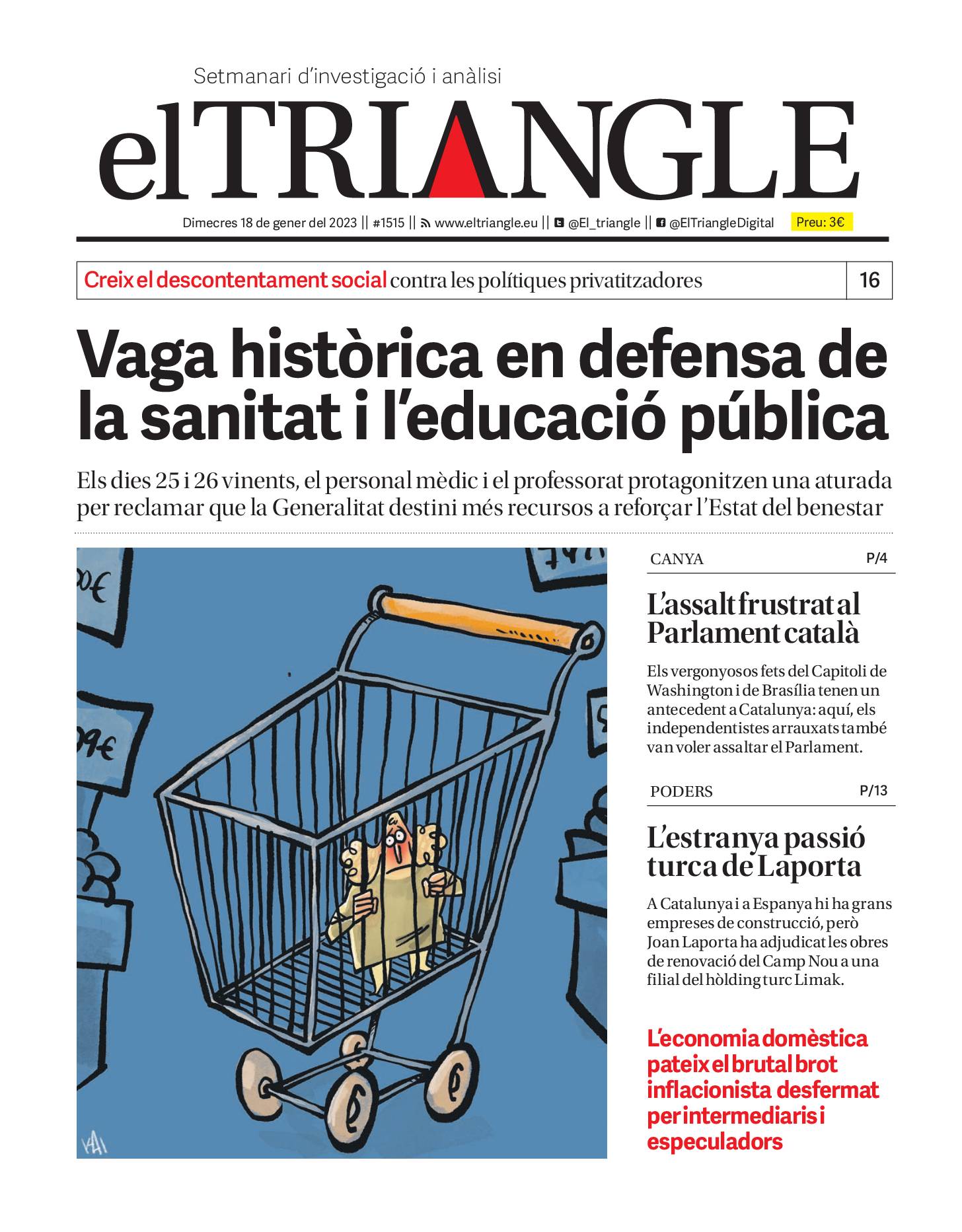 Vaga històrica en defensa de la sanitat i l'educació pública