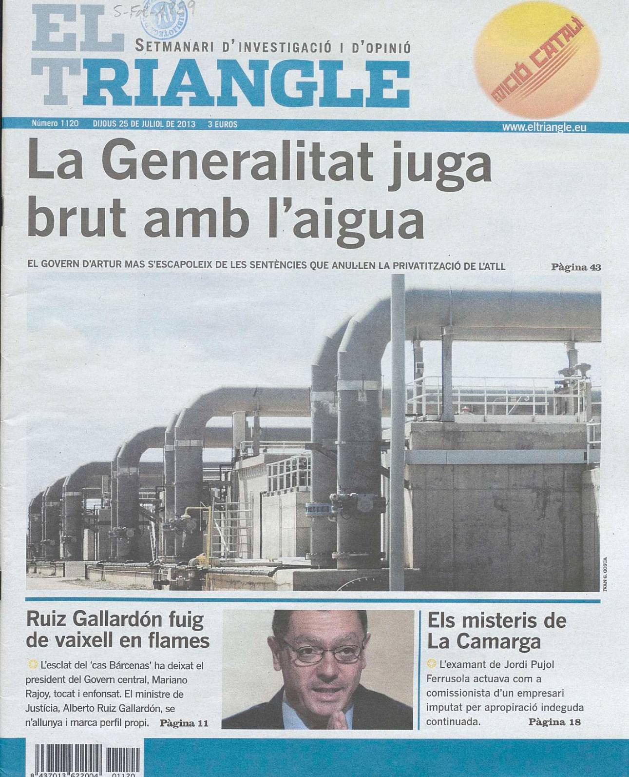 La Generalitat juga brut amb l'aigua