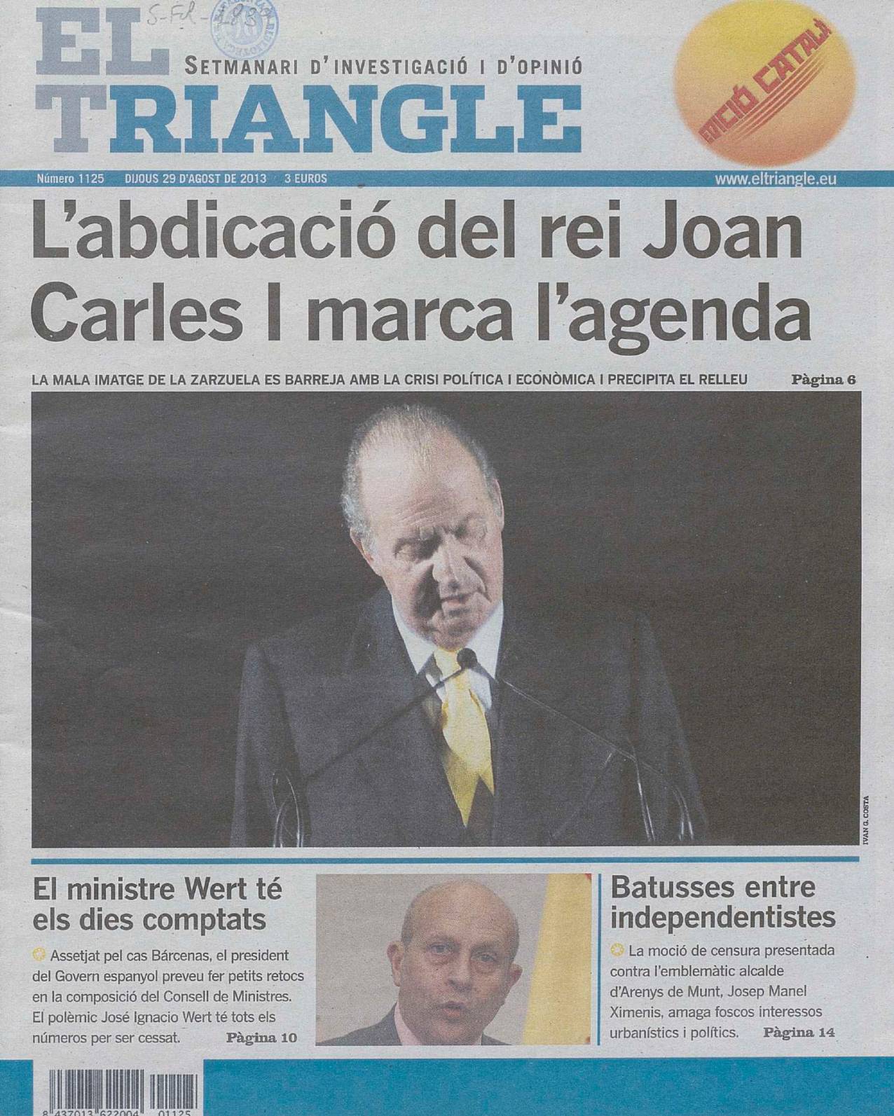 L'abdicació del rei Joan Carles I marca l'agenda