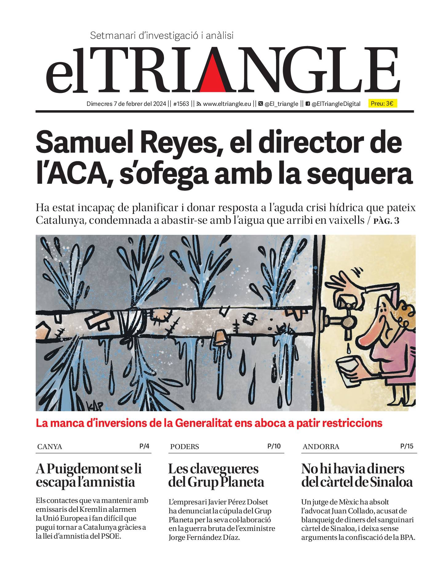 Samuel Reyes, el director de l'ACA, s'ofega amb la sequera