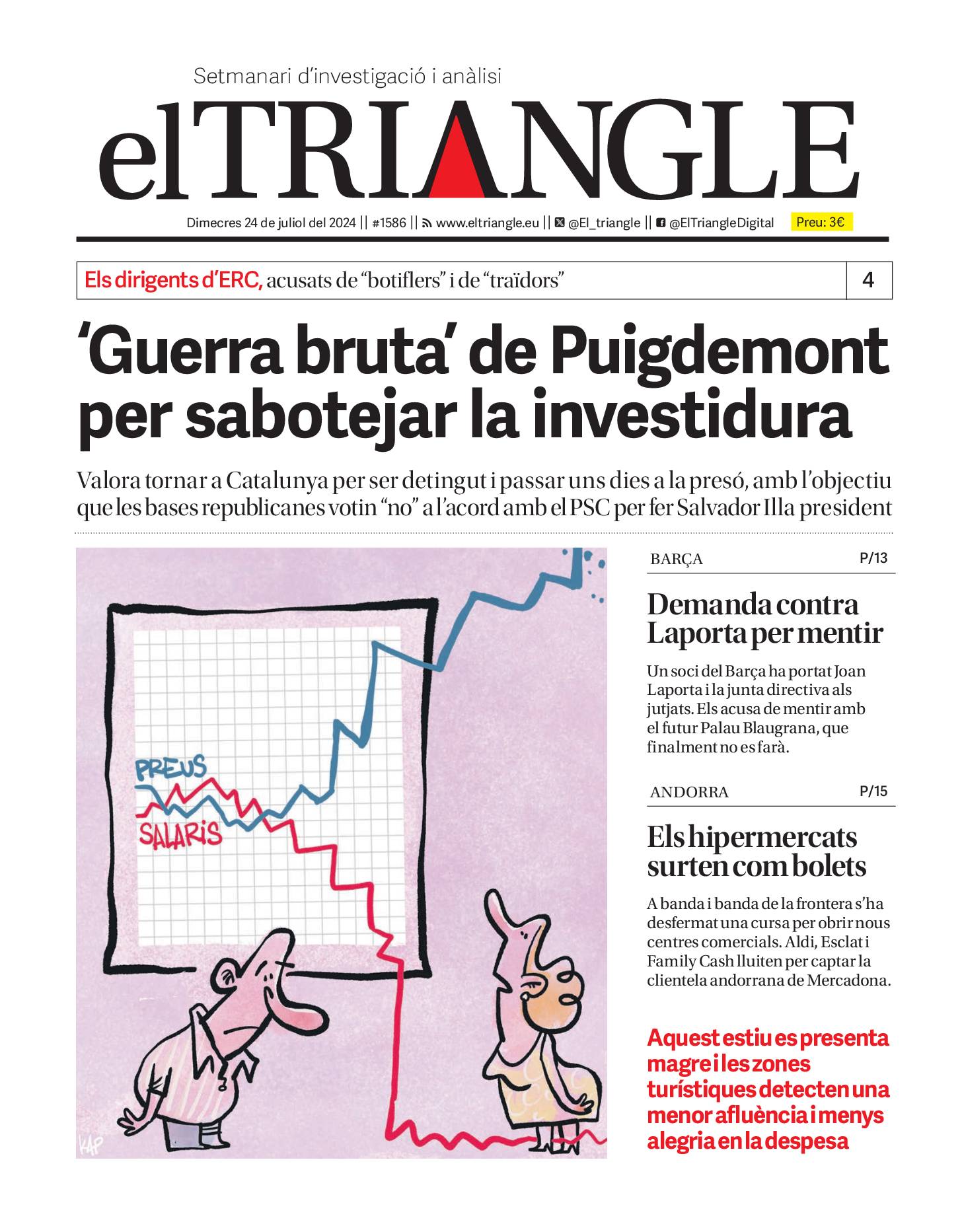 "Guerra bruta" de Puigdemont per sabotejar la investidura