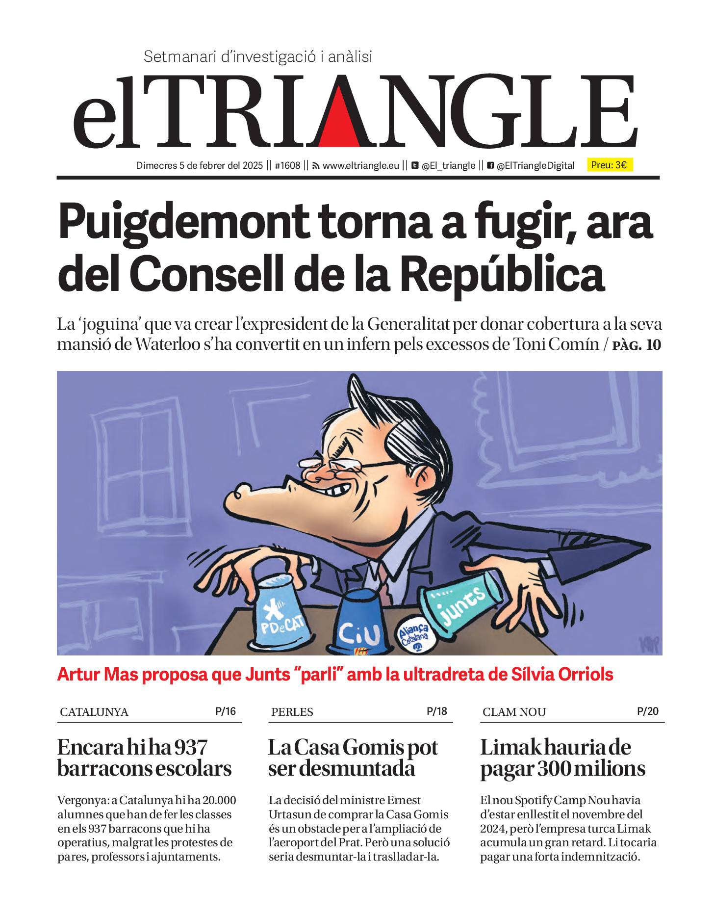 Puigdemont torna a fugir, ara del Consell de la República