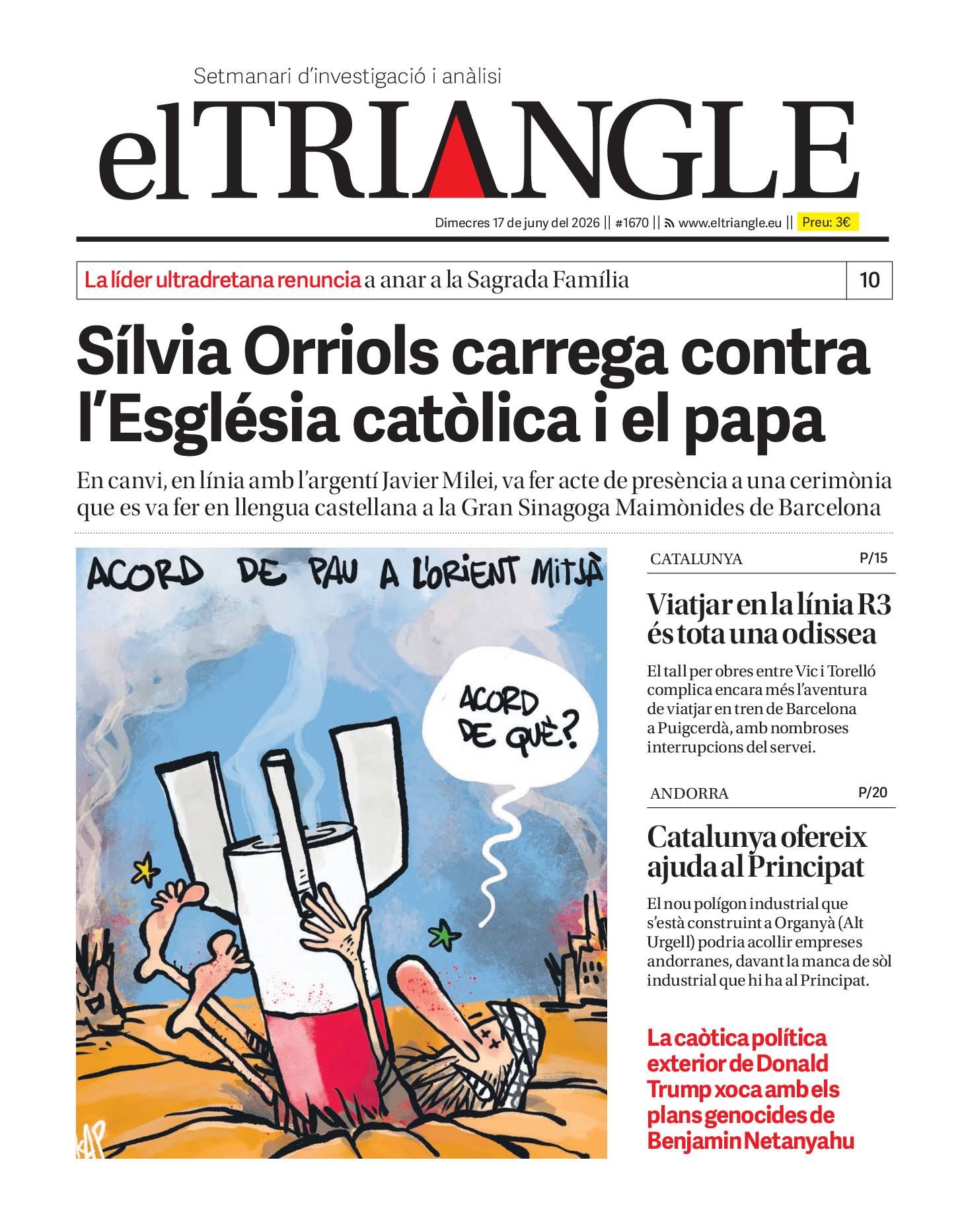 Sílvia Orriols carrega contra l'Església catòlica i el papa